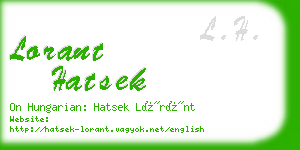 lorant hatsek business card